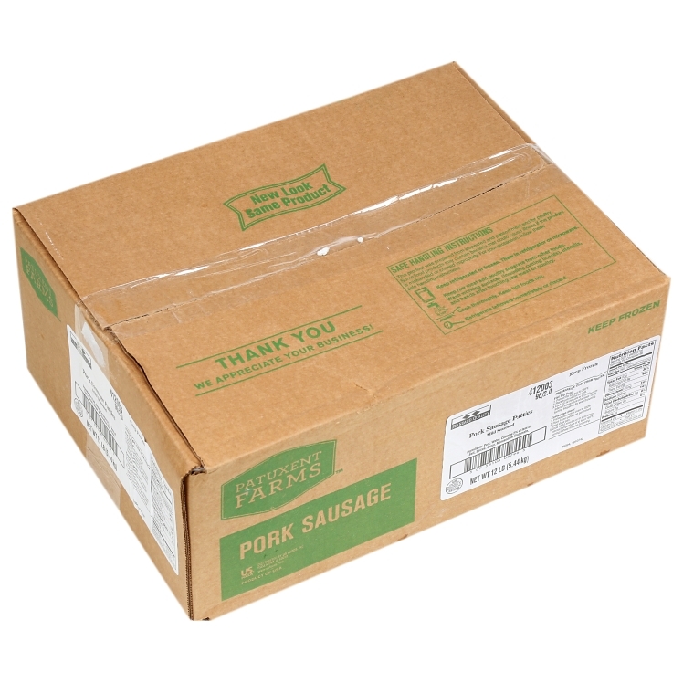 PATUXENT FARMS PORK SAUSAGE PATTY MILD RAW 2 OZ