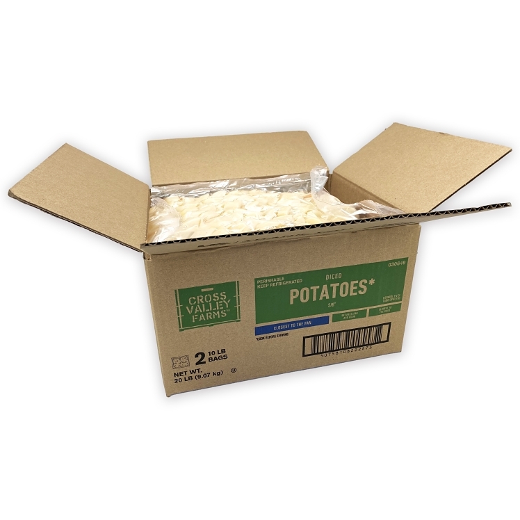 CROSS VALLEY FARMS Russet POTATO DICED SKINLESS