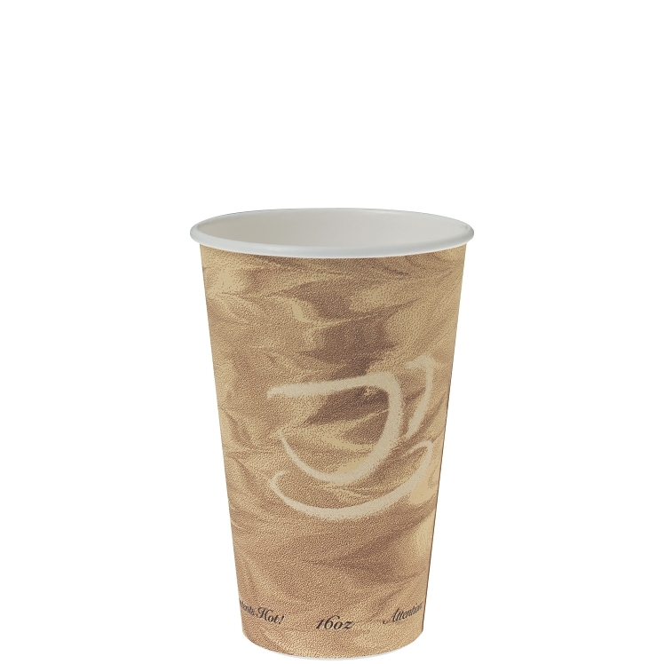 DART 16 OZ SINGLE POLY COATED HOT MISTIQUE STOCK PRINT PAPER CUPS