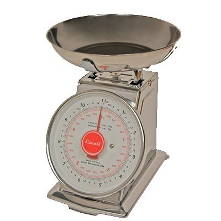 SAN JAMAR ESCALI MERCADO DIAL SCALE WITH STAINLESS STEEL BOWL 11 POUNDS