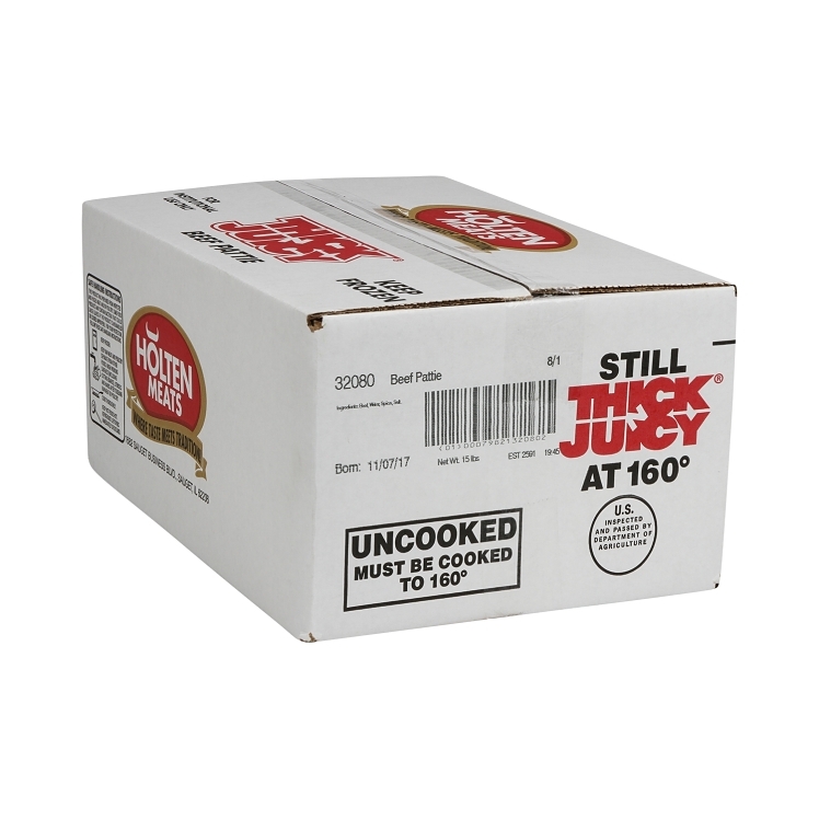 HOLTEN HAMBURGER BEEF PATTY 80/20 8:1