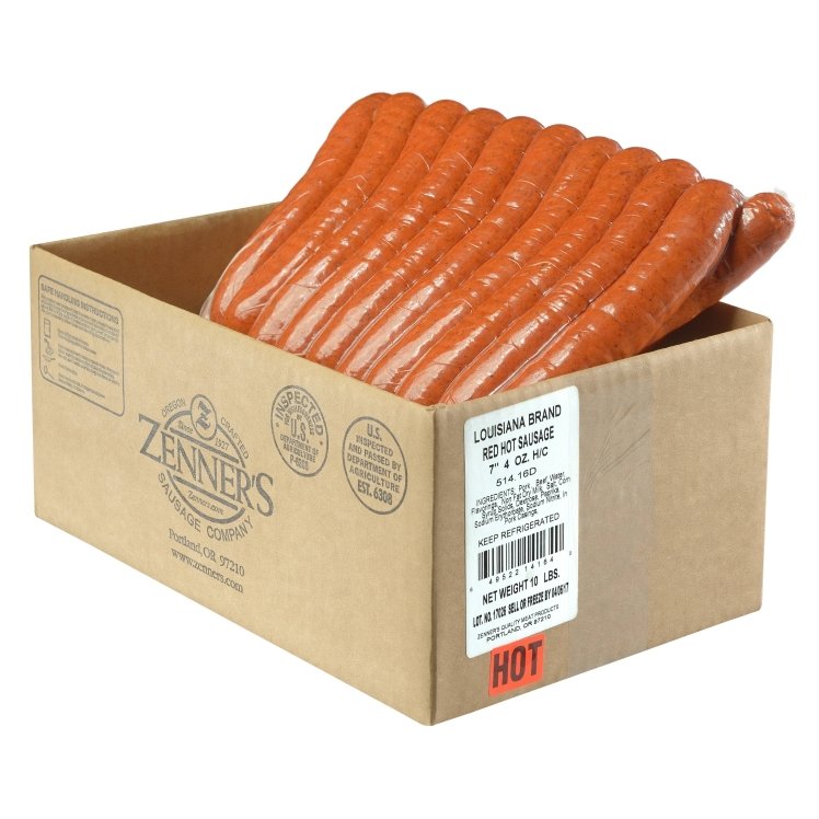 ZENNER'S SAUSAGE CO LOUISIANA RED HOT SAUSAGE LINKS