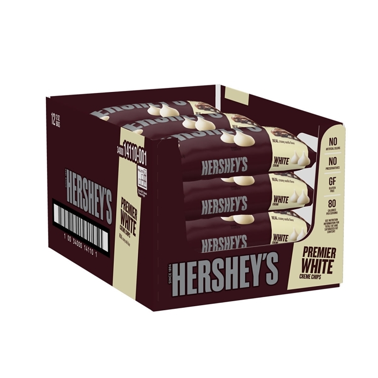 HERSHEY'S WHITE VANILLA CHOCOLATE CHIPS