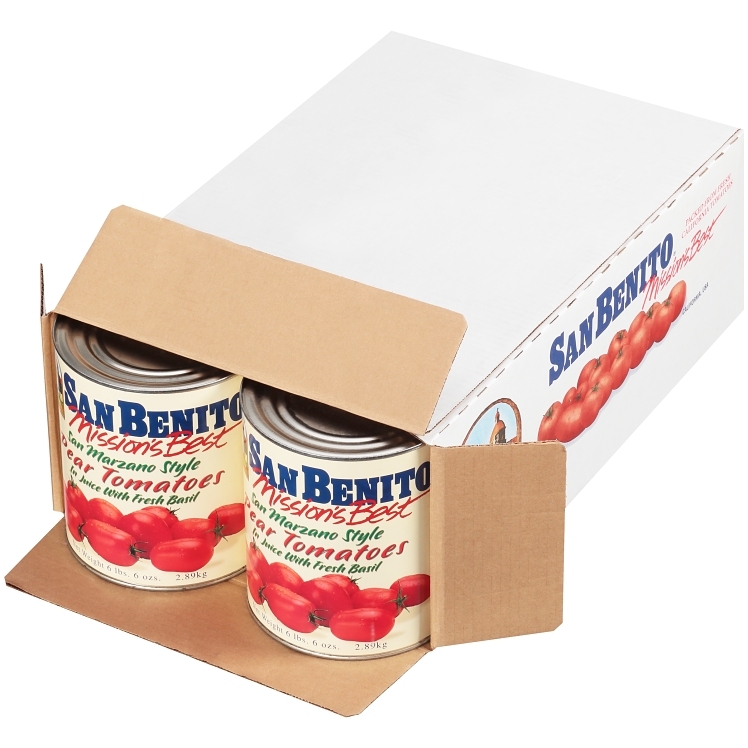 MISSION BEST SAN BENITO WHOLE PEELED PEAR TOMATOES WITH BASIL