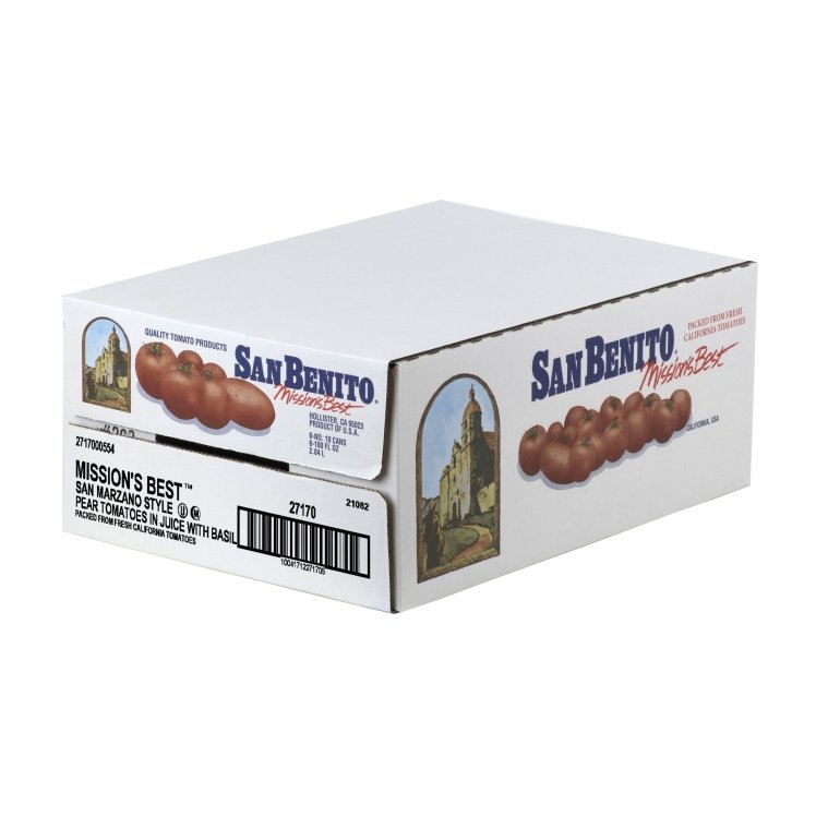 MISSION BEST SAN BENITO WHOLE PEELED PEAR TOMATOES WITH BASIL