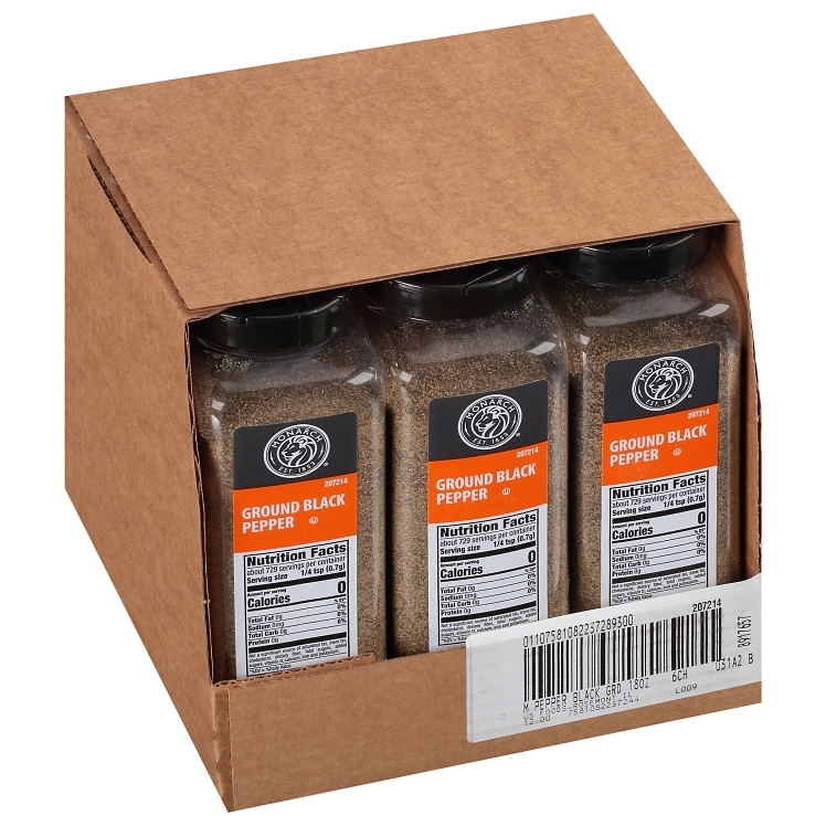 MONARCH SPICE PEPPER BLACK GROUND PLASTIC SHAKER