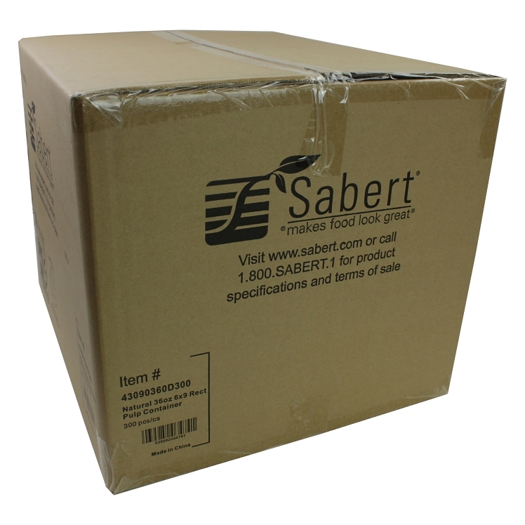 SABERT 36 OZ NATURAL RECTANGLE MOLDED FIBER CONTAINER