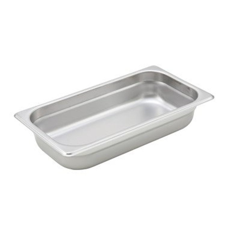 WINCO 1/3 SIZE 2.5 DEEP STAINLESS STEEL STEAMTABLE PAN