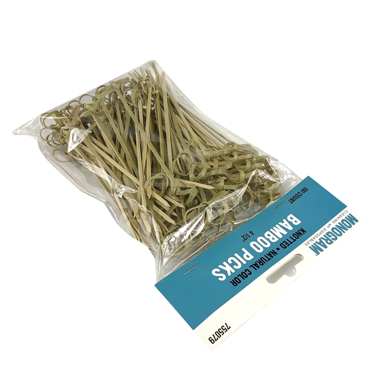 MONOGRAM PICK BAMBOO 4.5 INCH NATURAL KNOT