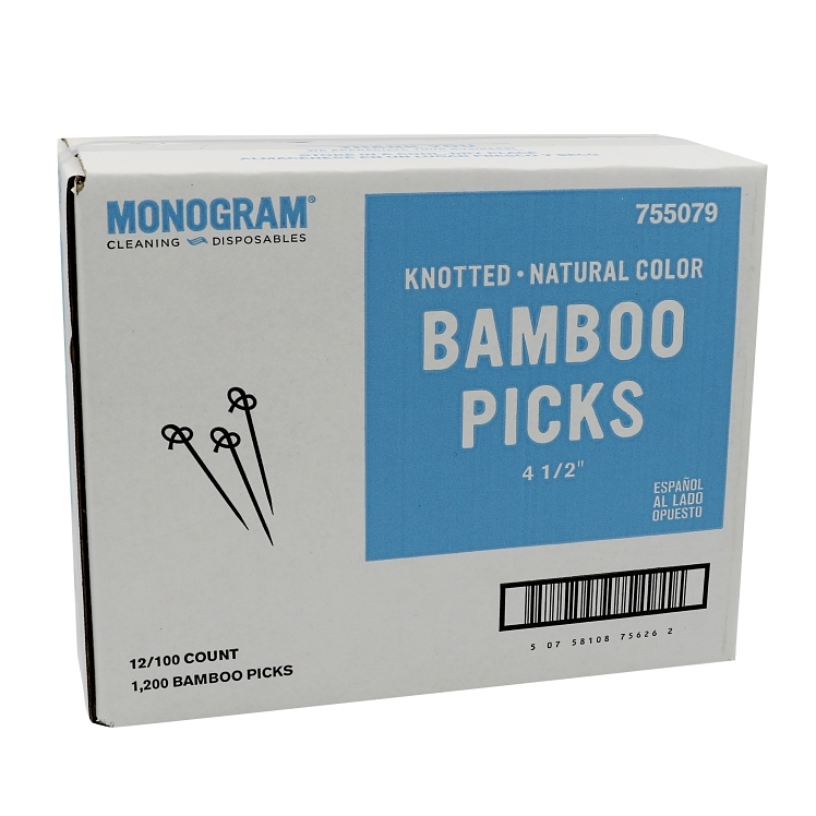 MONOGRAM PICK BAMBOO 4.5 INCH NATURAL KNOT