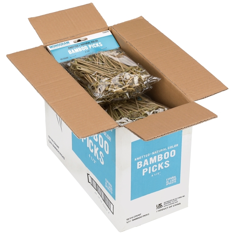 MONOGRAM PICK BAMBOO 4.5 INCH NATURAL KNOT