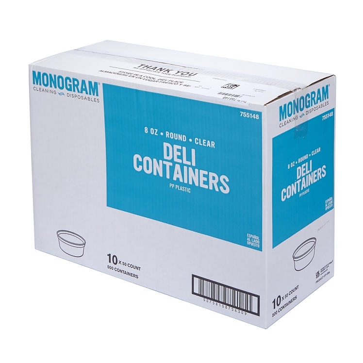 VALU PLUS CLEAR 8 OZ 1 COMPARTMENT POLYPROPYLENE DELI CONTAINER