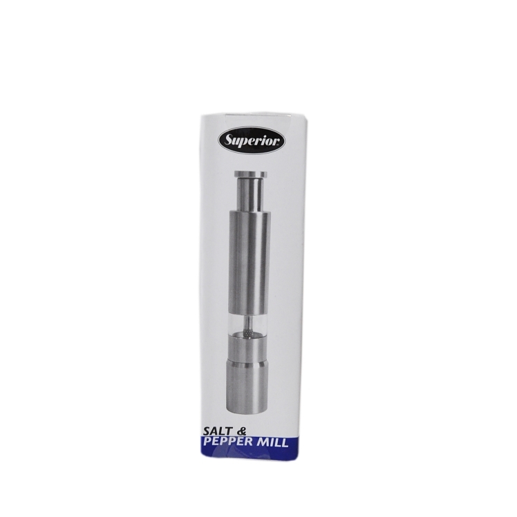 SUPERIOR / CES MILL, SALT & PEPPER 6 INCH STAINLESS STEEL THUMB OPERATED