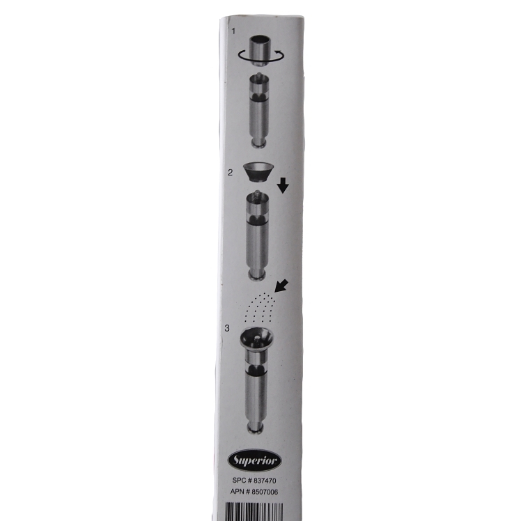 SUPERIOR / CES MILL, SALT & PEPPER 6 INCH STAINLESS STEEL THUMB OPERATED