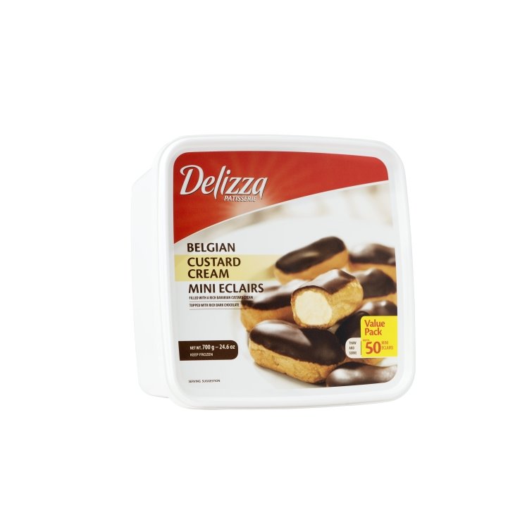 DELIZZA PATISSERIE BELGIAN MINI ECLAIRS CUSTARD CREAM FILLED