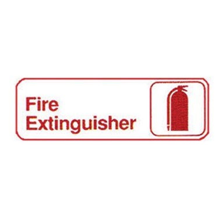 SIGN, FIRE EXTINGUISHER 3X9 PLASTIC WHITE