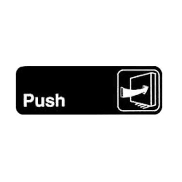 WINCO SIGN PUSH 3X9 PLASTIC BLACK