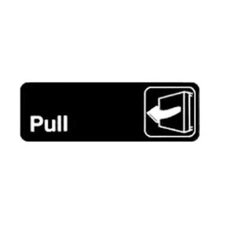Winco Pull Sign 3x9 Plastic Black