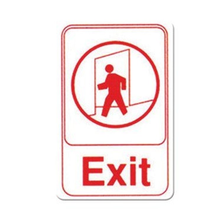 SIGN, EXIT 6X9 PLASTIC WHITE