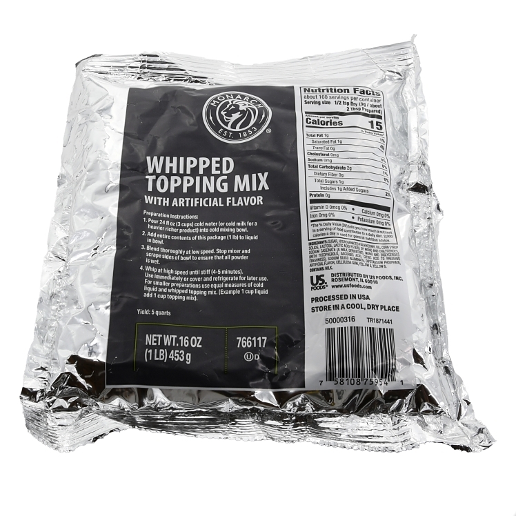 MONARCH MIX, CREAM WHIP ADD MILK OR