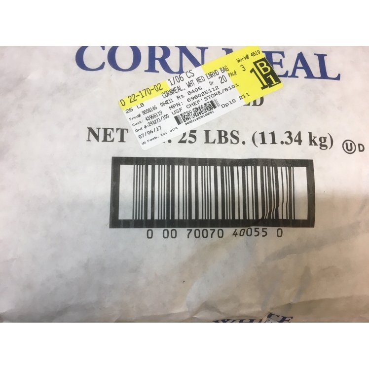 CORNMEAL, WHT MED ENRHD BAG