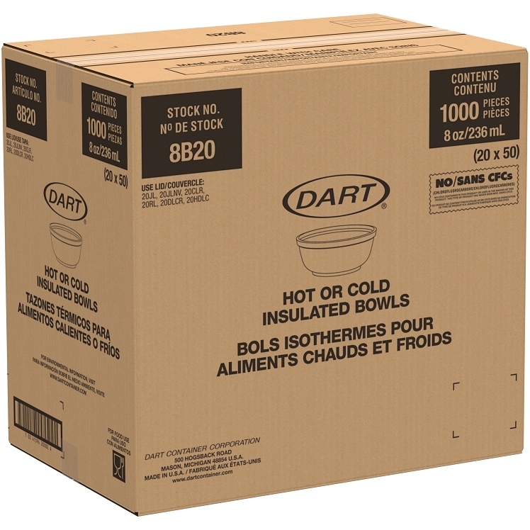 DART WHITE 8OZ FOAM BOWL
