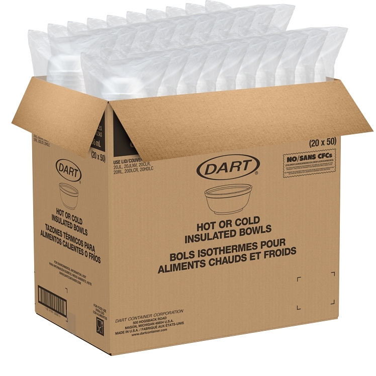 DART WHITE 8OZ FOAM BOWL