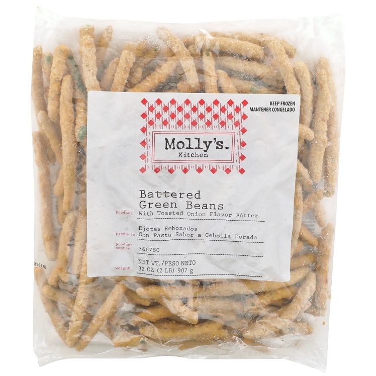 MOLLYS KITCHEN BATTERED GREEN BEANS W/ TOASTED ONION FLAVOR BATTER 6/2 LB FZN