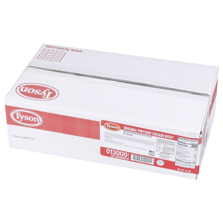 TYSON BREADED RAW POPCORN CHICKEN