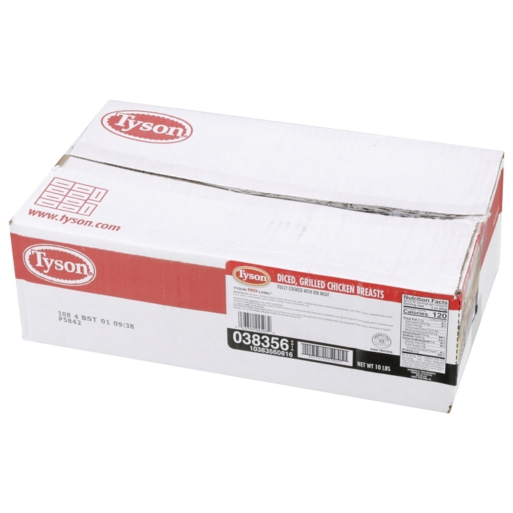 TYSON DICED COOKED CHICKEN BREAST MEAT 0.5 INCH