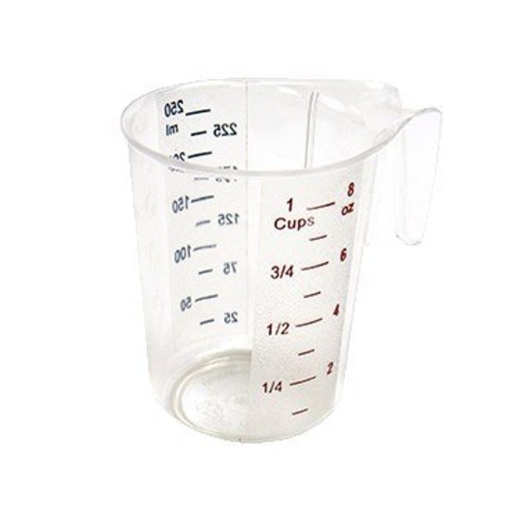 WINCO MEASURING CUP 1 CUP POLYCARBONATE CLEAR WITH HANDLE