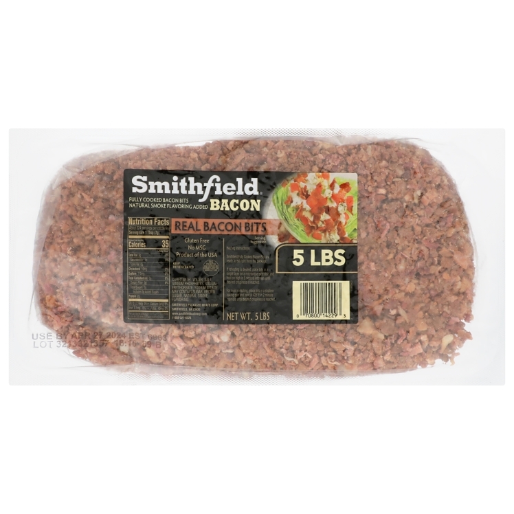 SMITHFIELD FULLY COOKED BACON 1/4 BITS 2/5LB REF