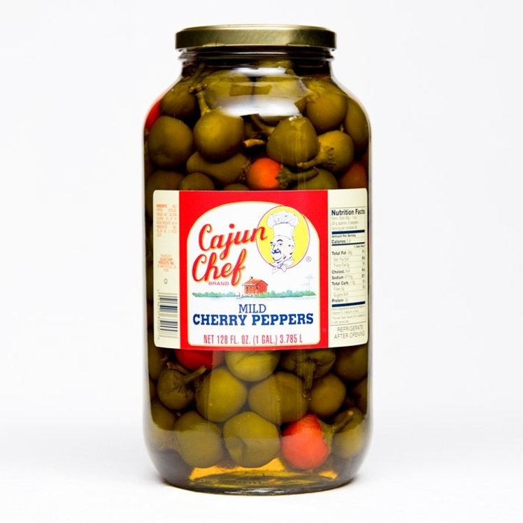 CAJUN CHEF MILD PICKLED CHERRY PEPPERS GLASS