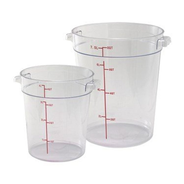 D.W.L. Industries 6 Quart Clear Polycarbonate Food Storage Container Round Stacking