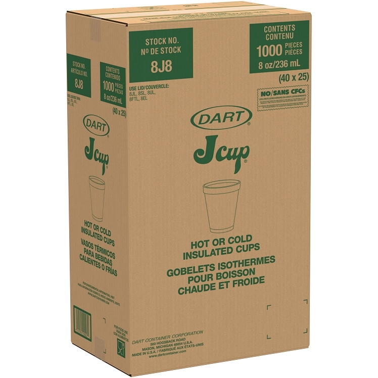 DART FOAM CUPS 8 OZ