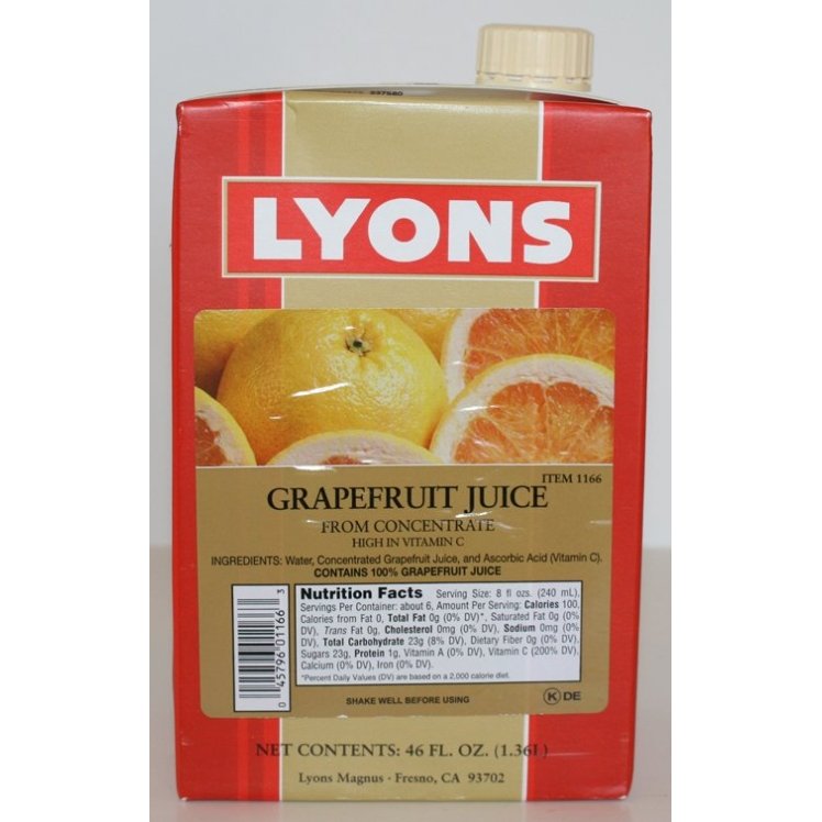 LYONS MAGNUS GRAPEFRUIT JUICE