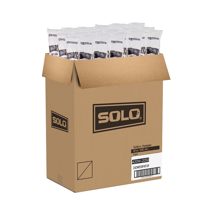 SOLO CUP DART HOT CUP PAPER WHITE 20 OZ 420W USE 316 LIDS