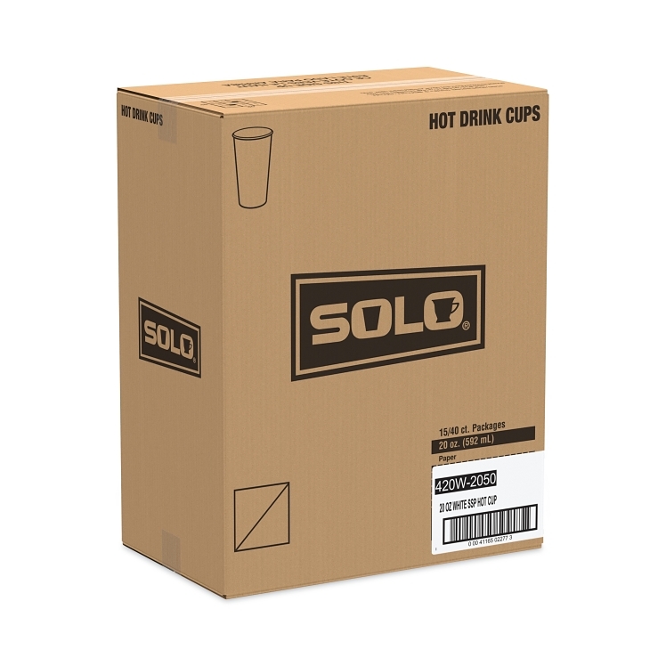 SOLO CUP DART HOT CUP PAPER WHITE 20 OZ 420W USE 316 LIDS
