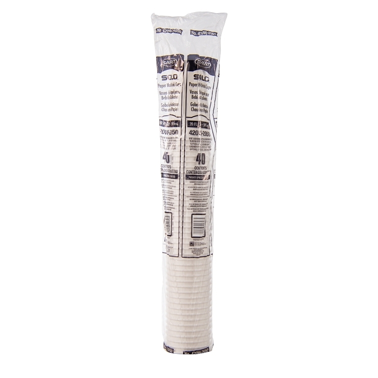 SOLO CUP DART HOT CUP PAPER WHITE 20 OZ 420W USE 316 LIDS
