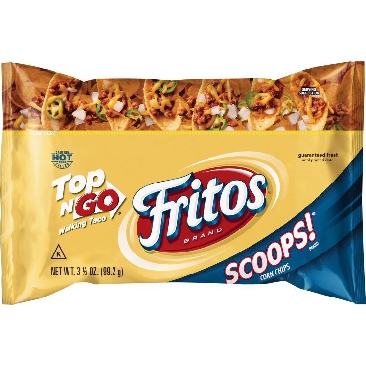 FRITOS CORN CHIPS SCOOPS TOP N GO WALKING TACO