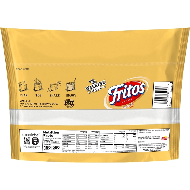 FRITOS CORN CHIPS SCOOPS TOP N GO WALKING TACO