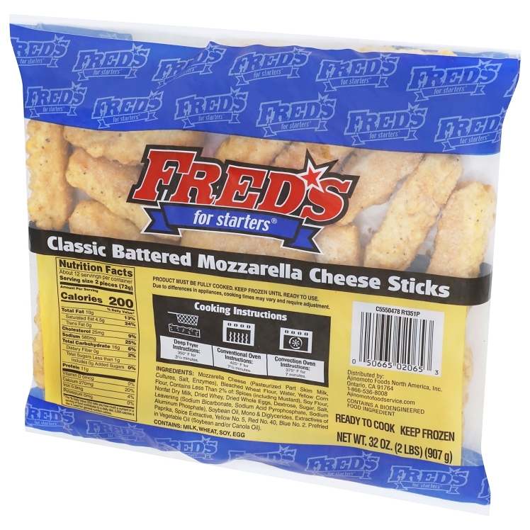 FREDS CLASSIC BATTERED MOZZARELLA CHEESE STICKS