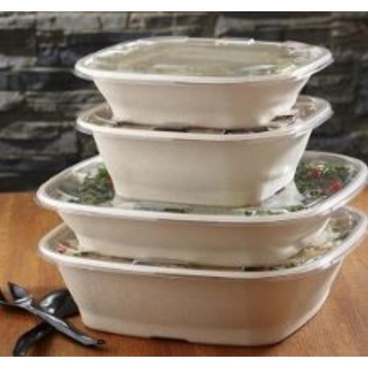 SABERT 240 OUNCE NATURAL SQUARE MOLDED PULP BOWL