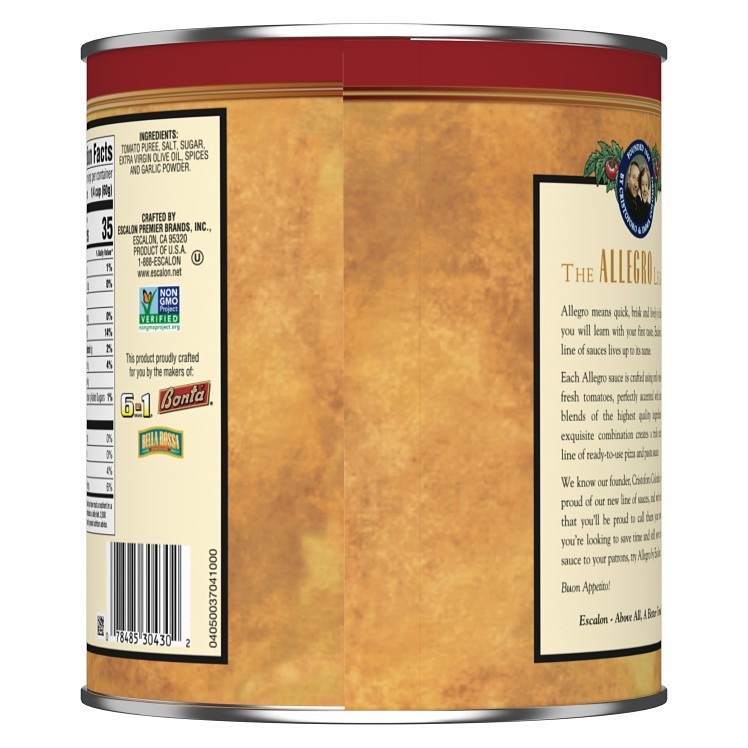 ESCALON SAUCE, PIZZA TOMATO ITALIAN CAN SHELF STABLE CLASSIC