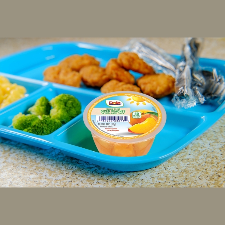 DOLE PACKAGED PEACH, DICED IN JUICE SINGLE SERVE PLASTIC CUP