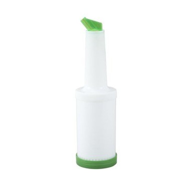 WINCO POURER LIQUOR 1 QUART PLASTIC GREEN SPOUT & LID