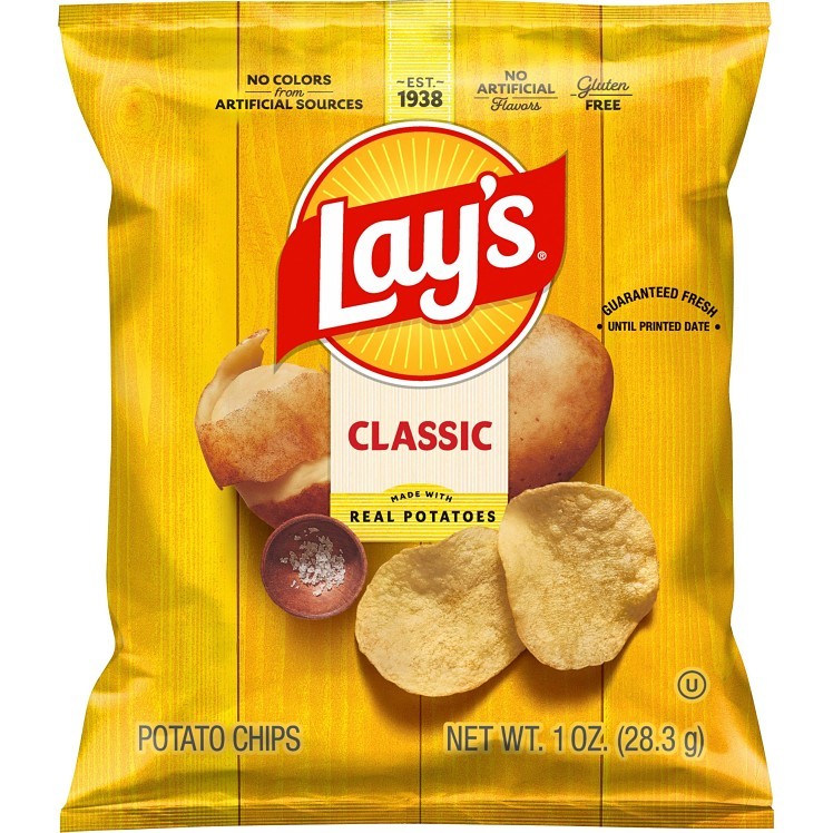 LAYS FRITO LAY CLASSIC POTATO CHIPS 1 OZ