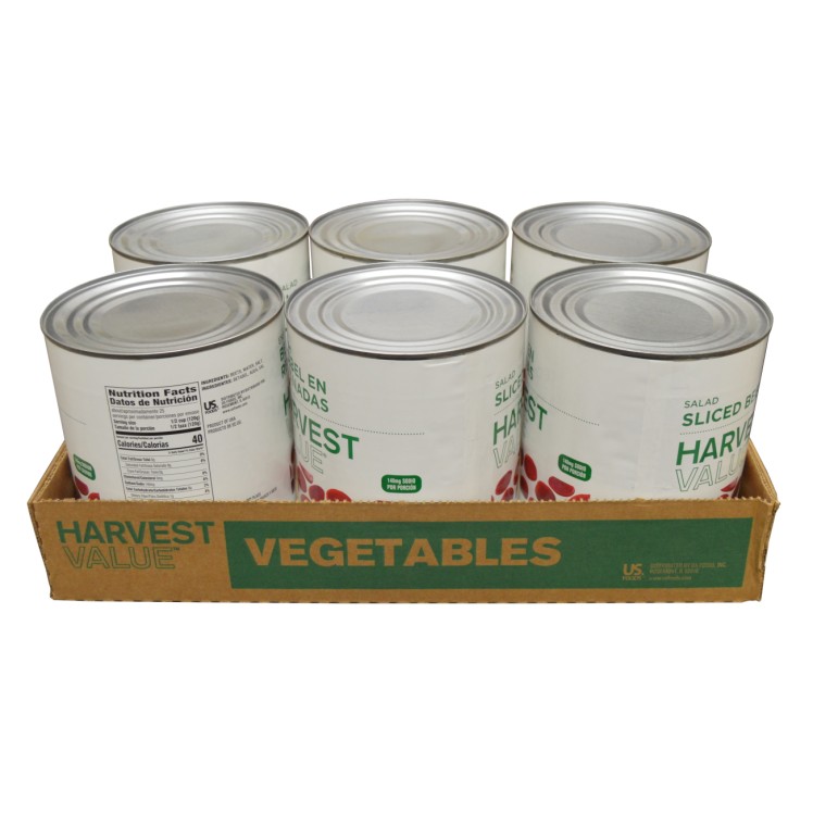 HARVEST VALUE BEET, SLICED SALAD CANNED MICROWAVE