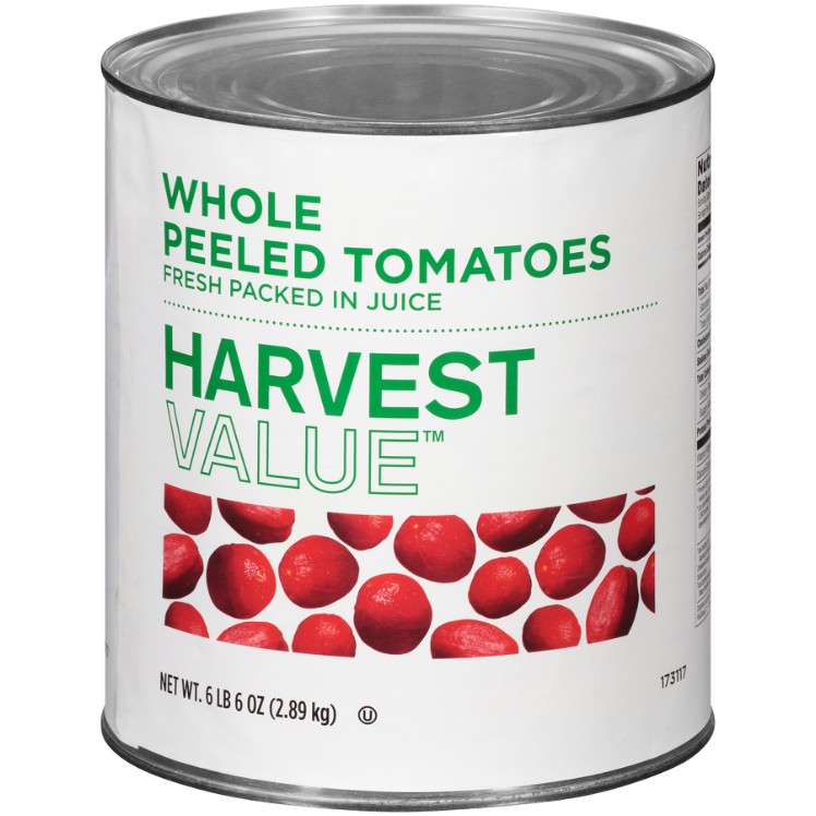 HARVEST VALUE WHOLE PEELED TOMATOES IN JUICE