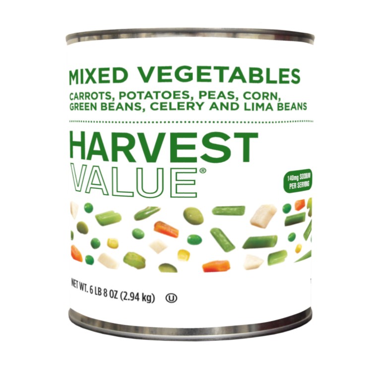 HARVEST VALUE VEGETABLE MIX CUT CANNED